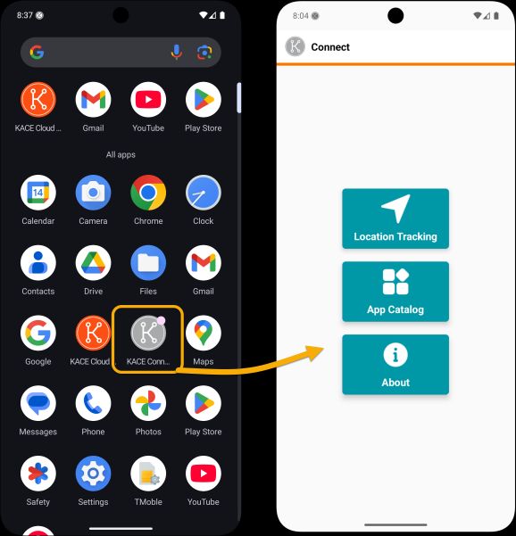 using Kace connect